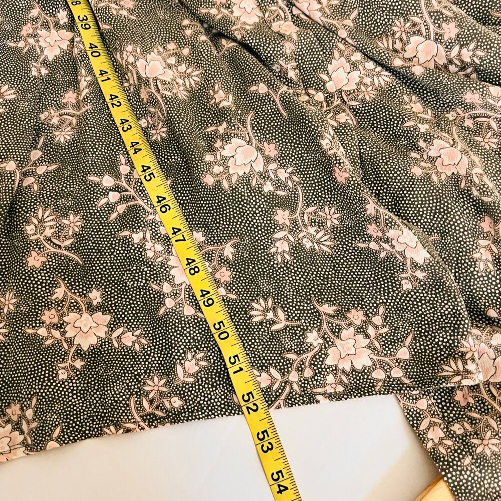 Caslon Floral Print Button Up Smacked Waist Maxi Dress Size XS Gray Cream - Picture 7 of 8